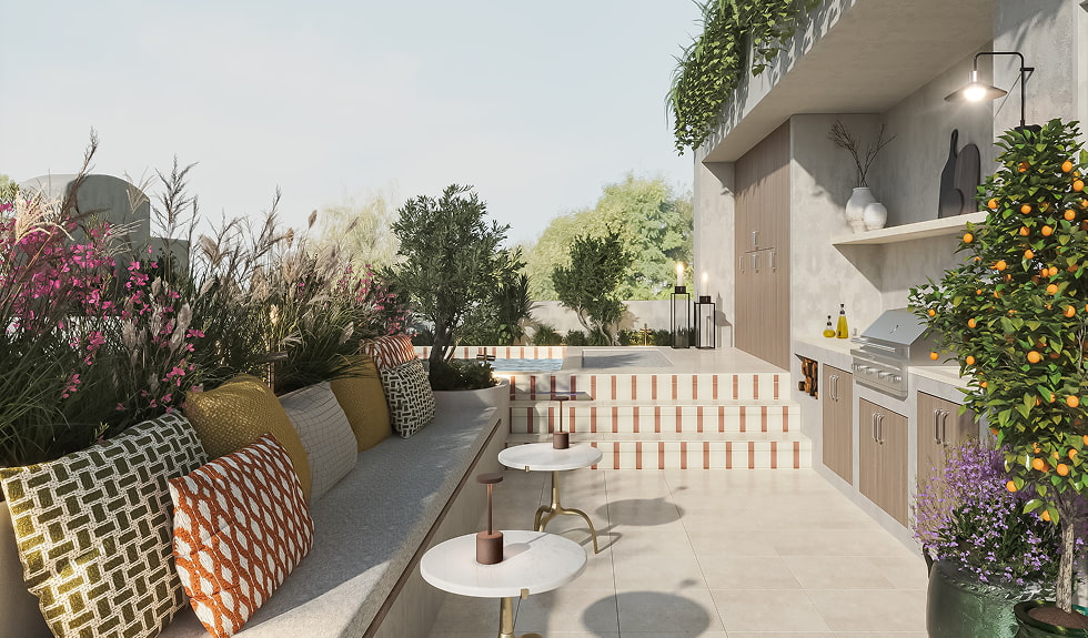 Piscina y solárium privados